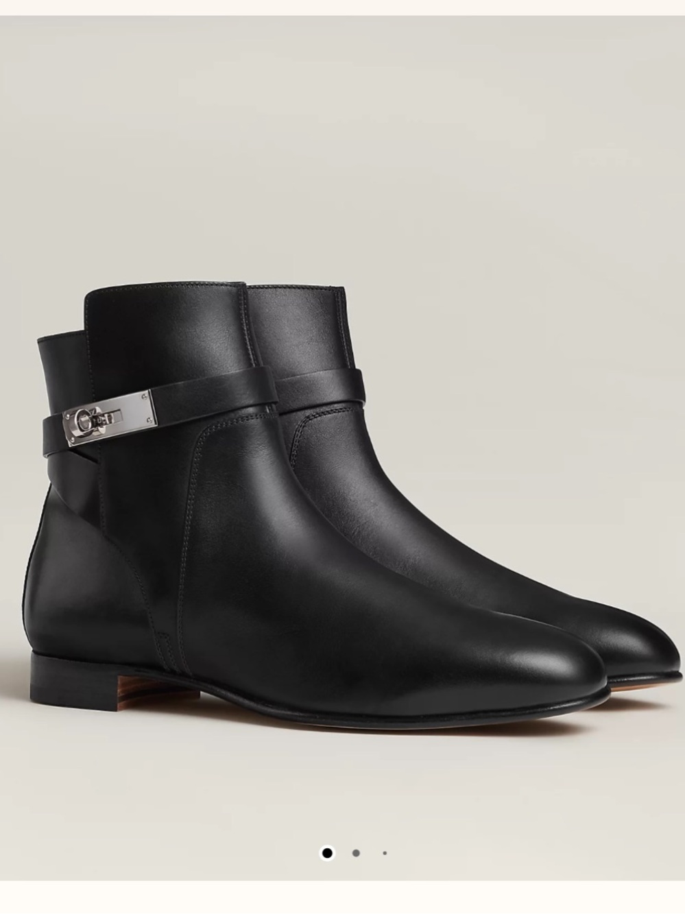 NEW Hermes Neo Ankle Boots Black Leather with Silver Hardware size 38